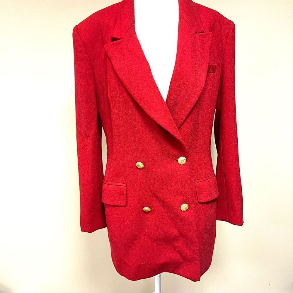 Jones New York vintage red wool blazer.  Size 10